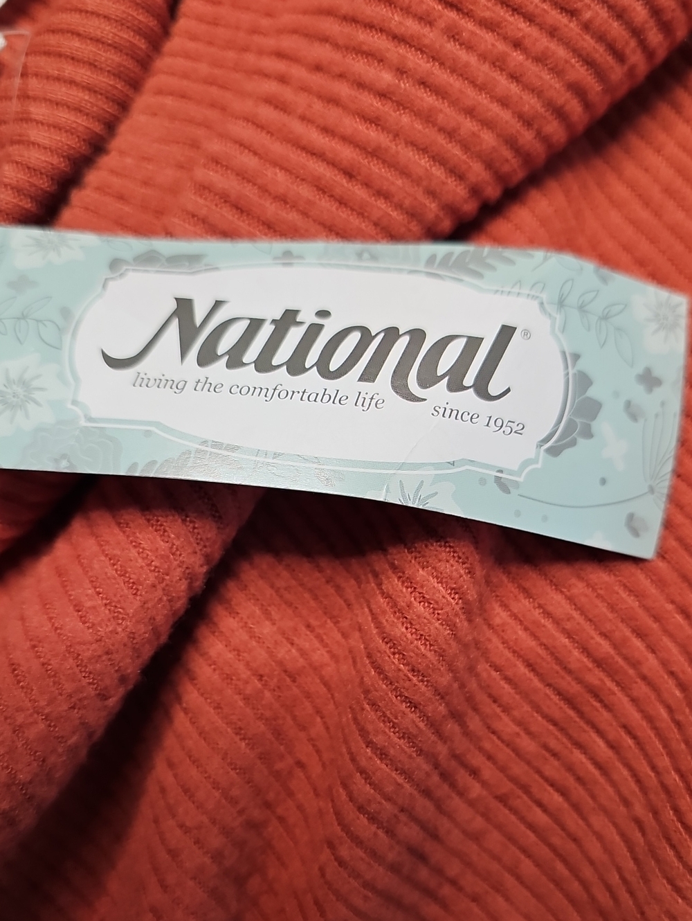 National  Ribbed 3/4 Sleeve Dress — Rust  Color - Picture 6 of 7
